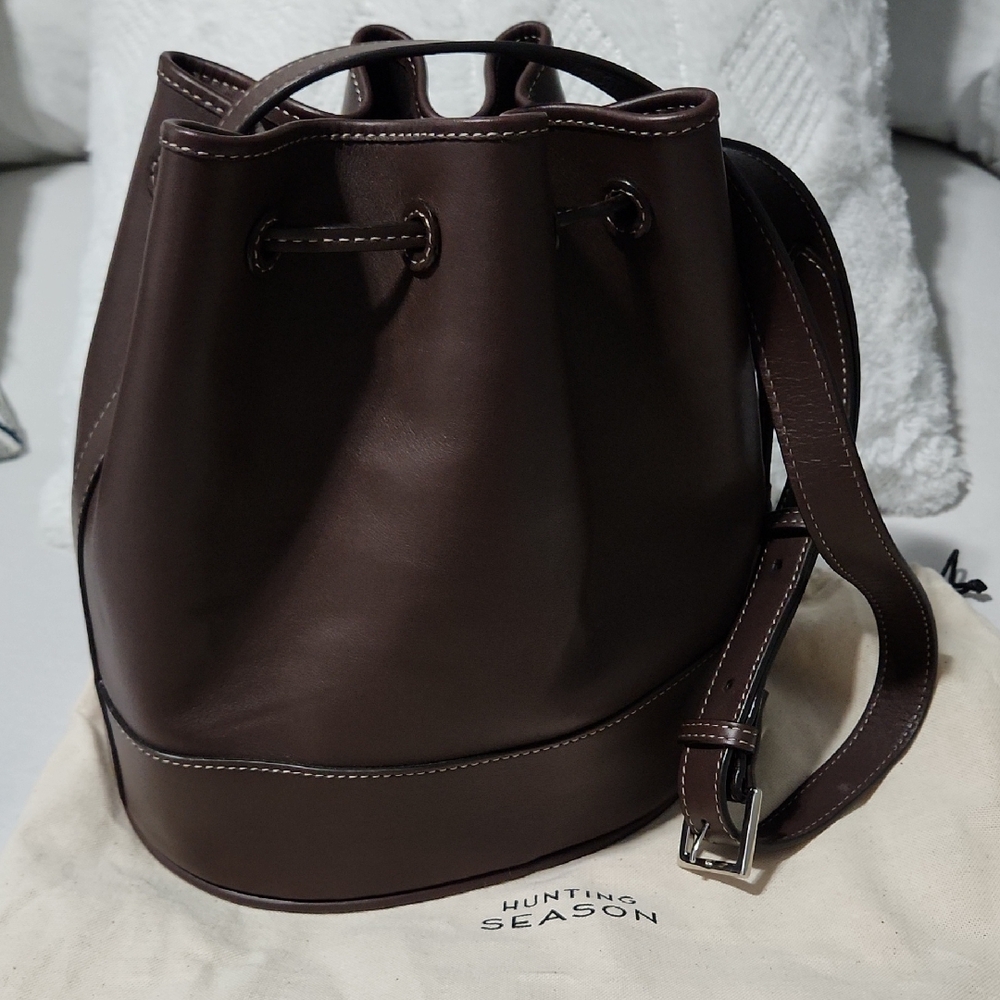 Brown Leather Bucket Bag